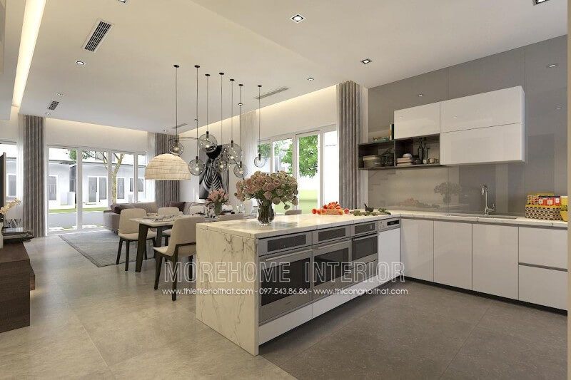 Thiết kế tủ bếp hiện đại tại biệt thự Park City cao cấp tại Hà Nội